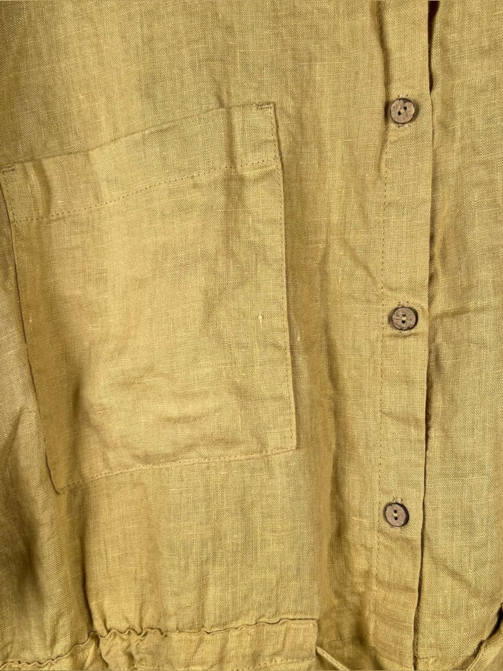 Magic Linen Julien 100% Linen Shirt Dress Button Front Tie Waist Casual L/XL - Picture 7 of 11